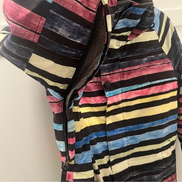 BURTON Striped Multicolor Snowboard Ski Jacket -Lots of Features! Sz Small - Picture 9 of 16
